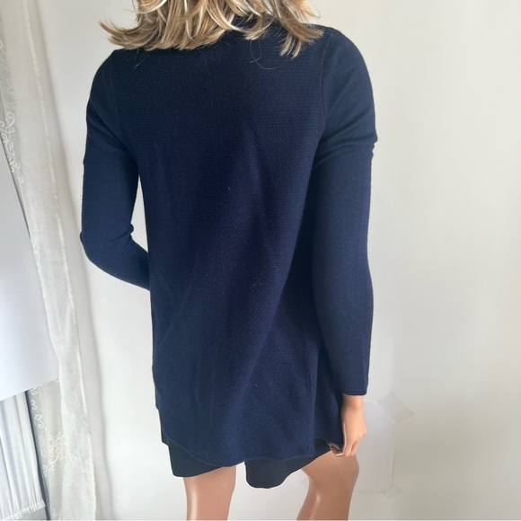 Tahari Wrap Cardigan Sweater Cowl-neck Navy - Picture 10 of 12
